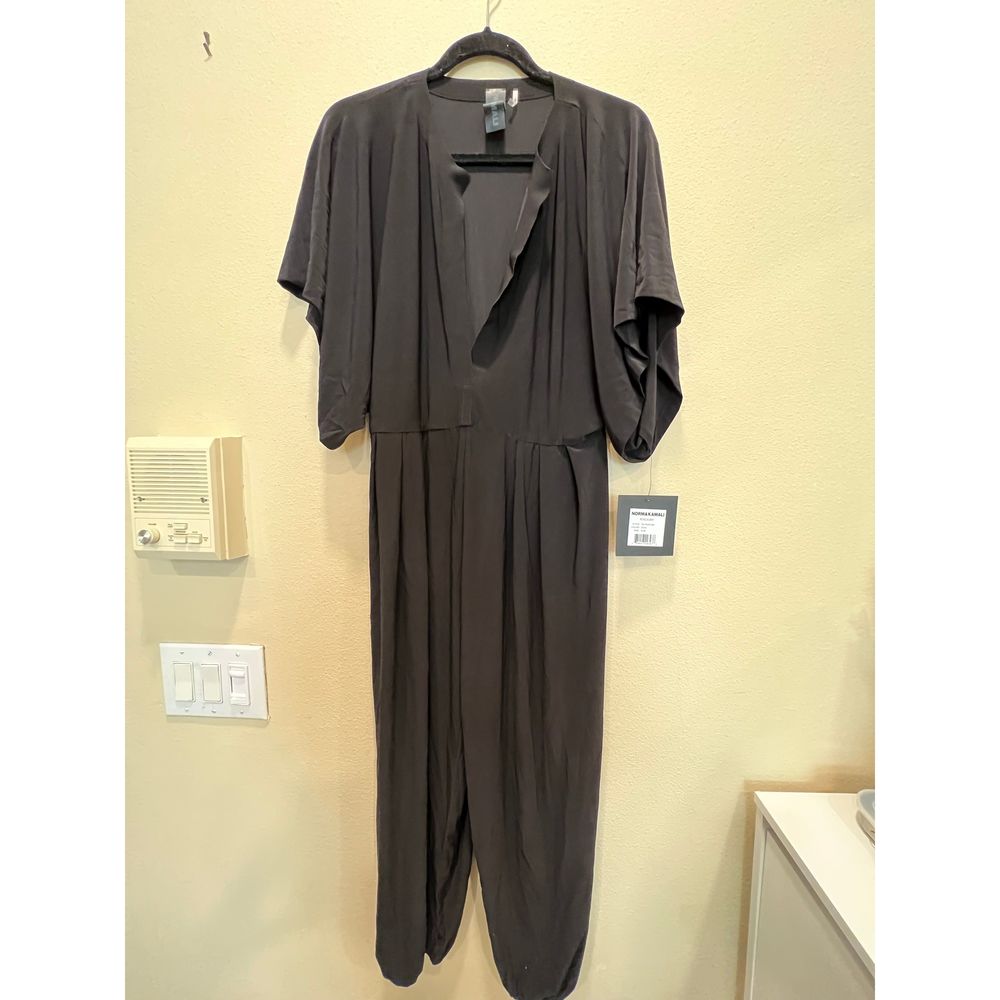 NEW Size M Norma Kamali Shirt Jog Jumpsuit in Black REVOLVE MSRP $165 - Picture 4 of 8
